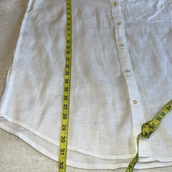 GAP optic white linen Oversized Boyfriend shirt size Large Tall - Picture 11 of 14